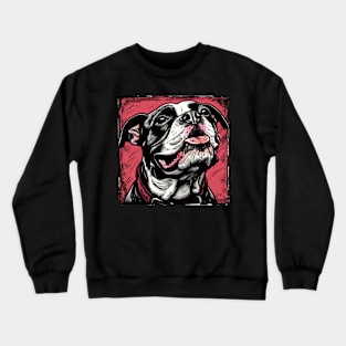 Retro Art American Bully Dog Lover Crewneck Sweatshirt